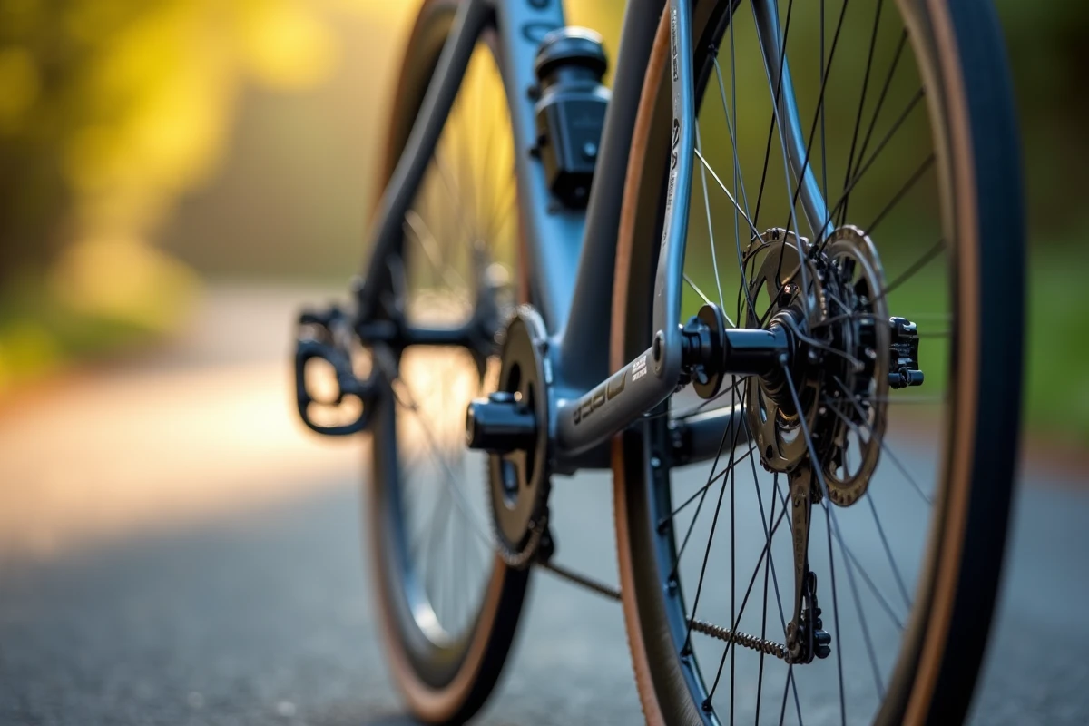 Gros plan sur le pédalier et le dérailleur du Scott Speedster 60, détail technique du cadre aluminium